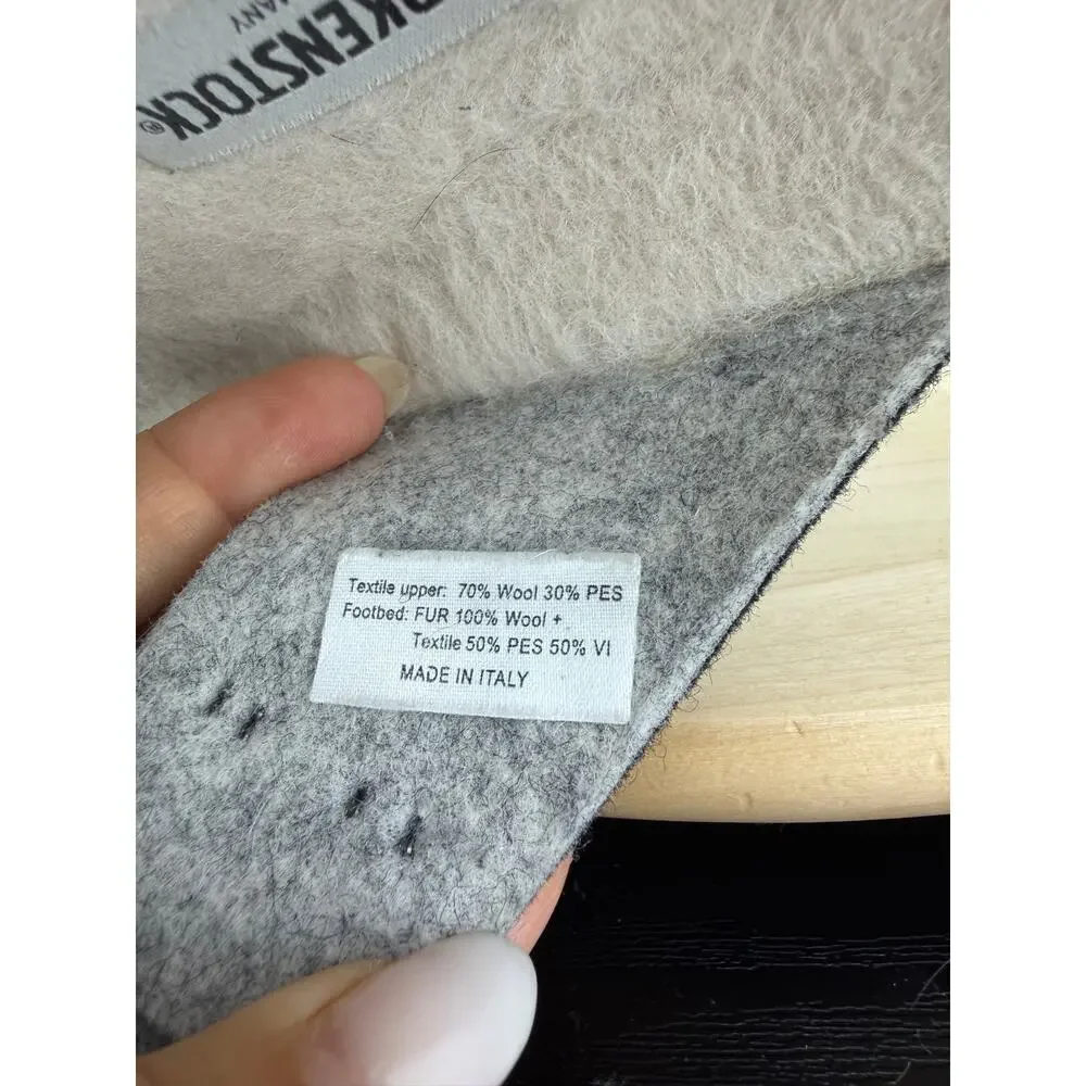Birkenstock Arizona Rivet Wool Felt Doubleface Gray Sandals Mens 9 Ladies 11